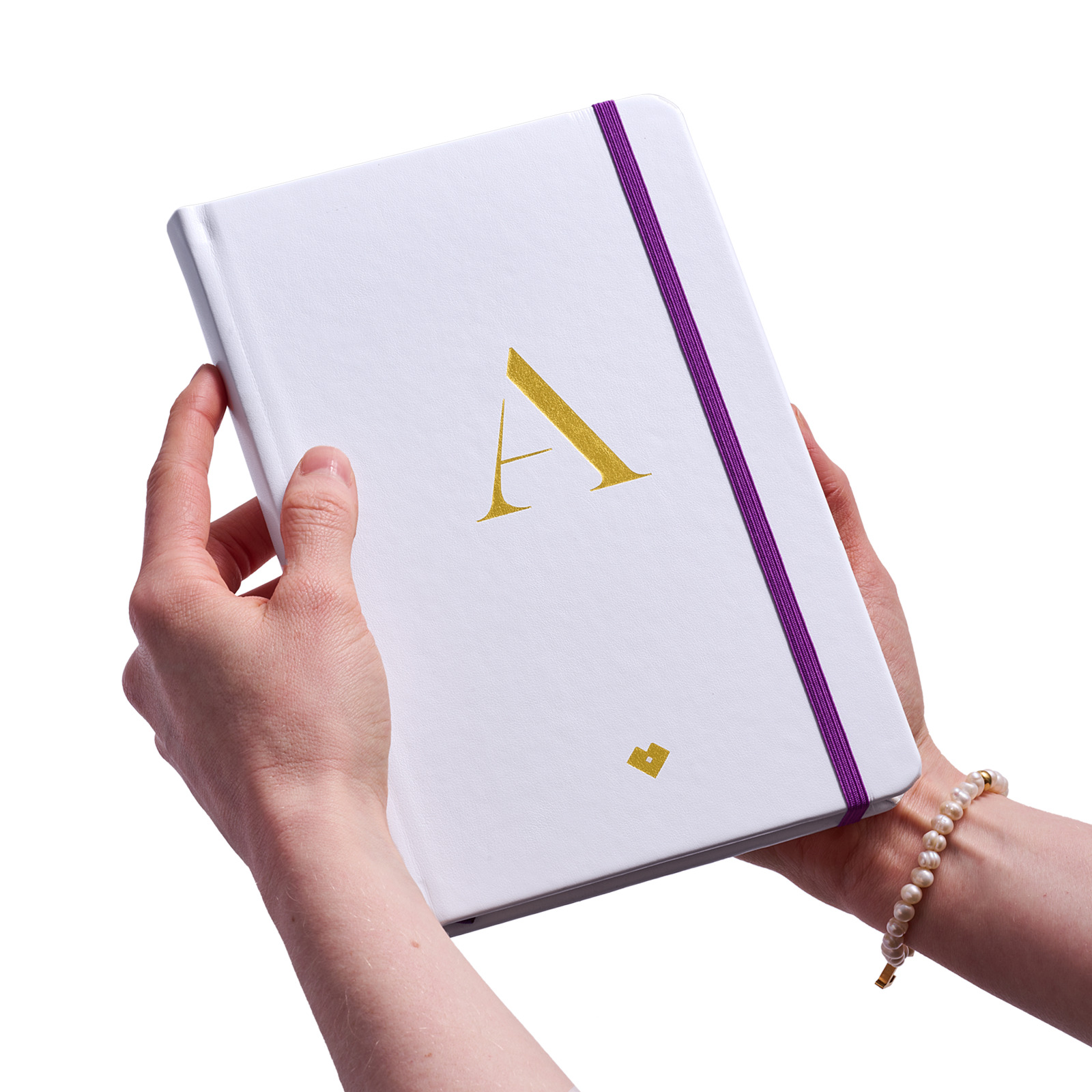 Foto 4 | Libreta de Notas LuckyLy NS01-K color Blanco de Piel Vegana - Letra K