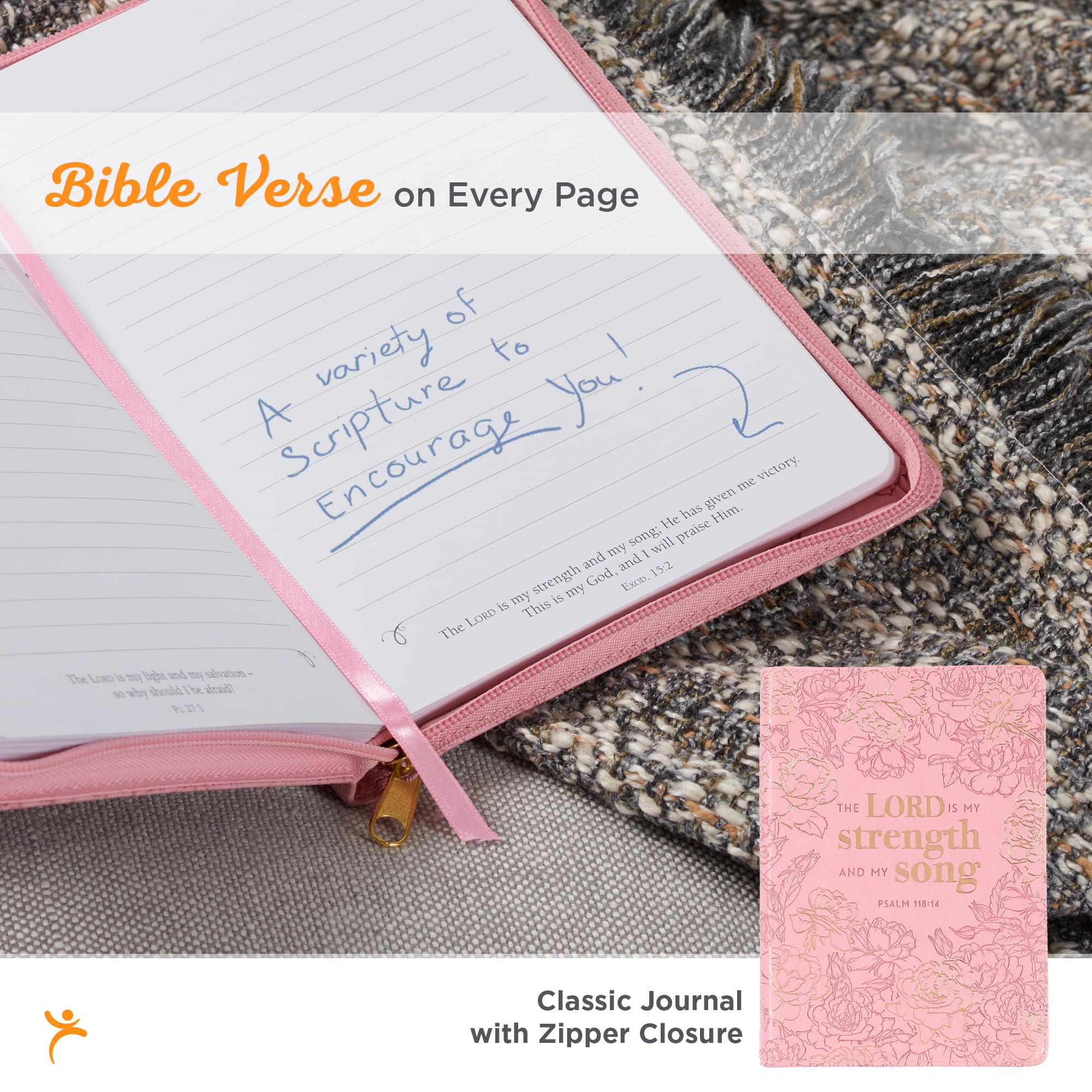 Foto 2 | Journal Christian Art Gifts De Piel Sintética Clásica Con Estampado Floral Rosa - Venta Internacional.