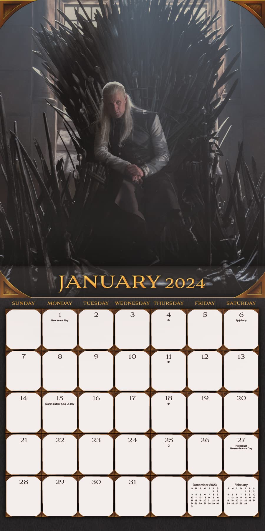 Foto 3 pulgar | Calendario De Pared Trends International House Of The Dragon 2024 - Venta Internacional.