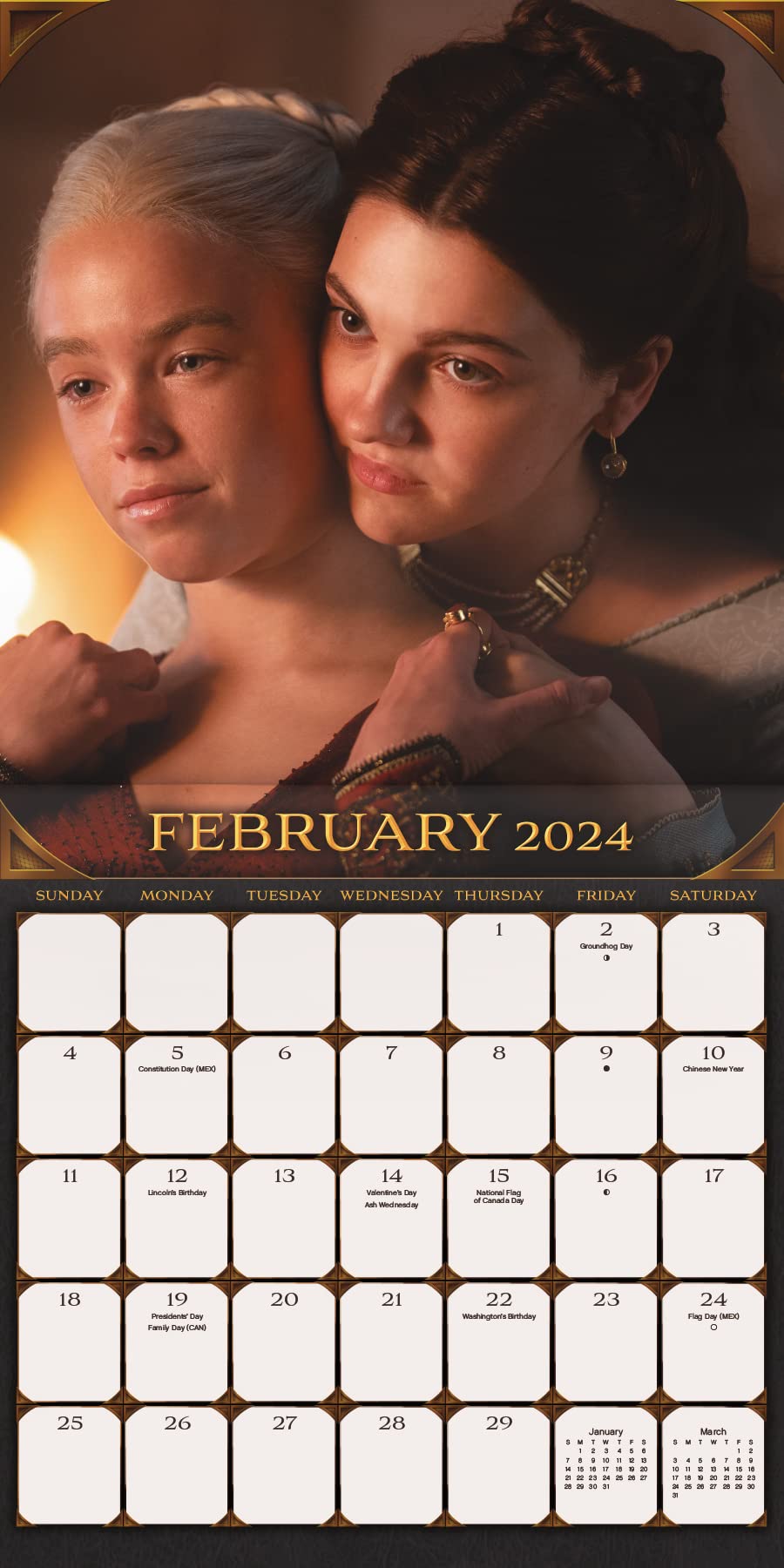 Foto 4 pulgar | Calendario De Pared Trends International House Of The Dragon 2024 - Venta Internacional.