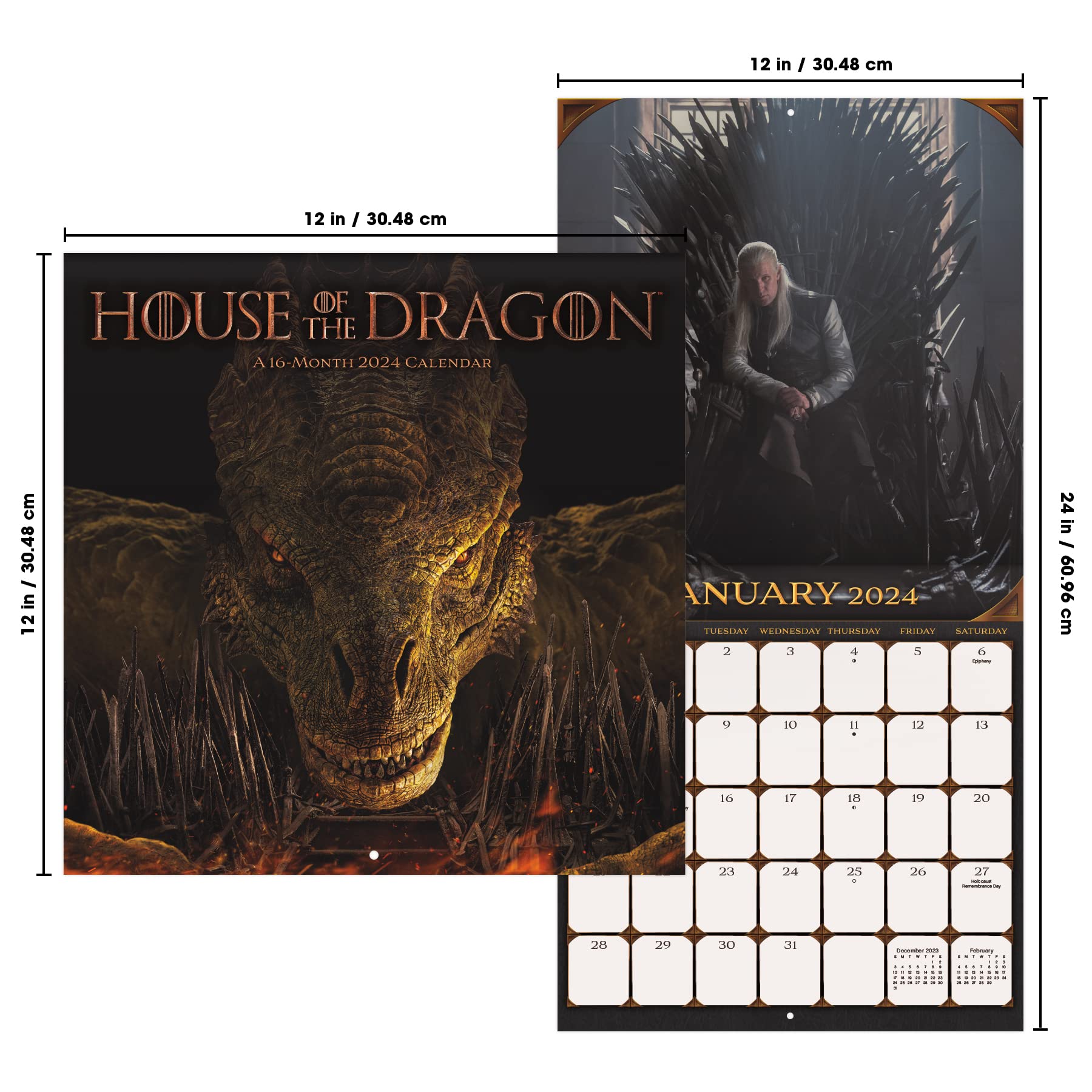 Foto 7 | Calendario De Pared Trends International House Of The Dragon 2024 - Venta Internacional.