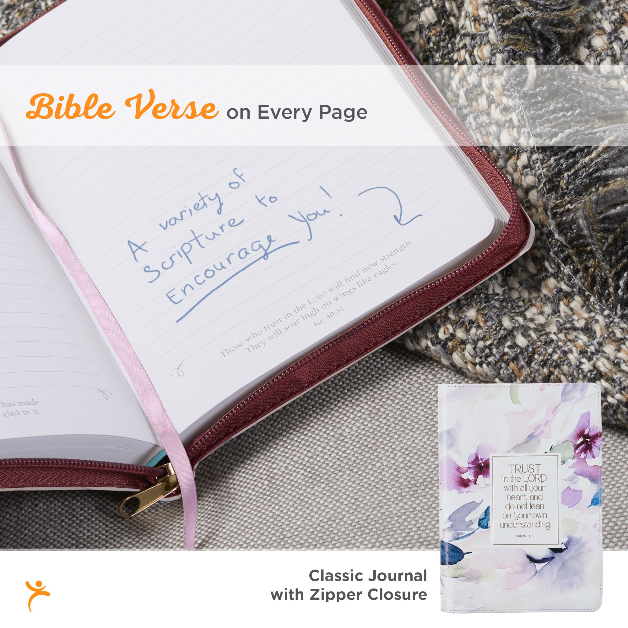 Foto 2 | Journal Christian Art Gifts De Cuero Vegano Morado Con Cremallera - Venta Internacional.