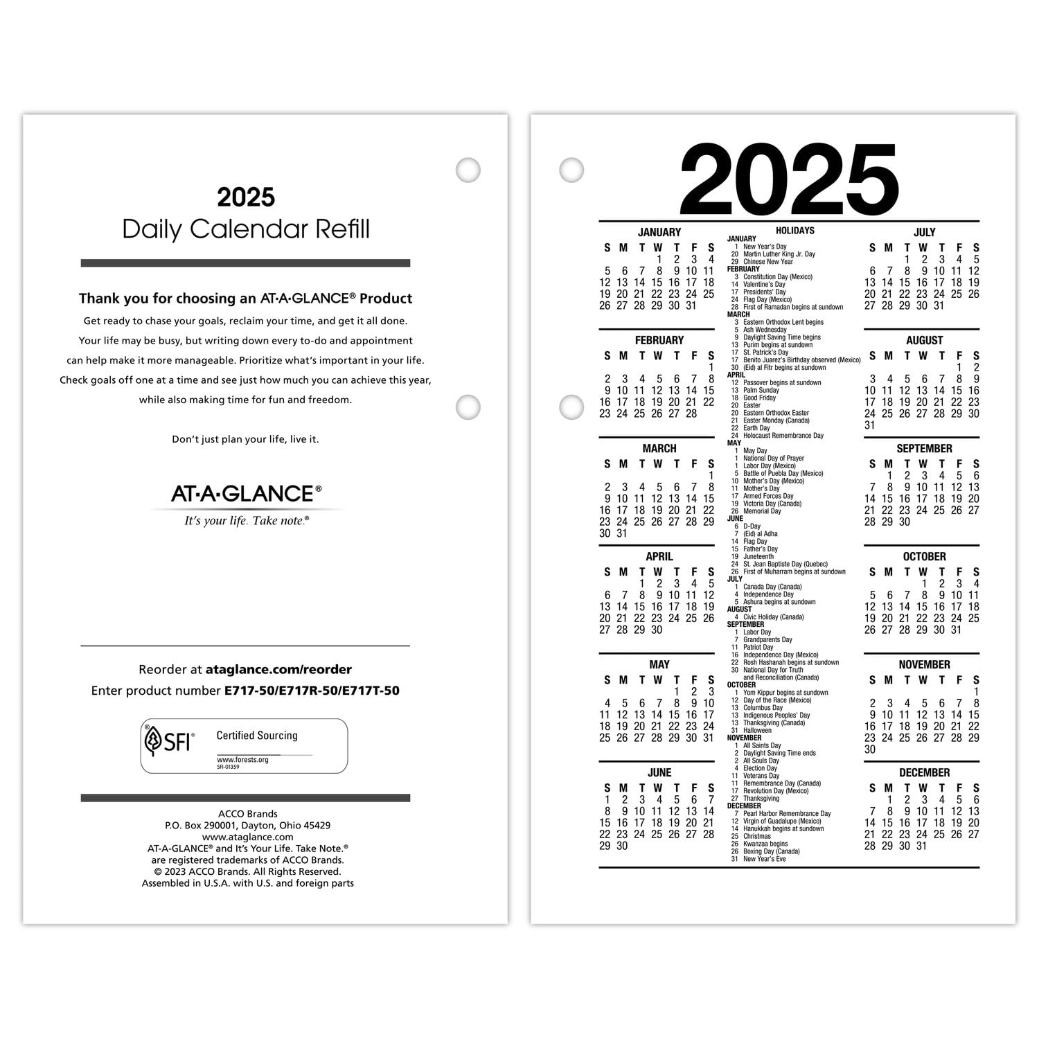 Foto 3 pulgar | Recarga De Calendario De Escritorio At-a-glance 2025 Para Uso Diario, 9 X 15 Cm, Hojas Sueltas - Venta Internacional.