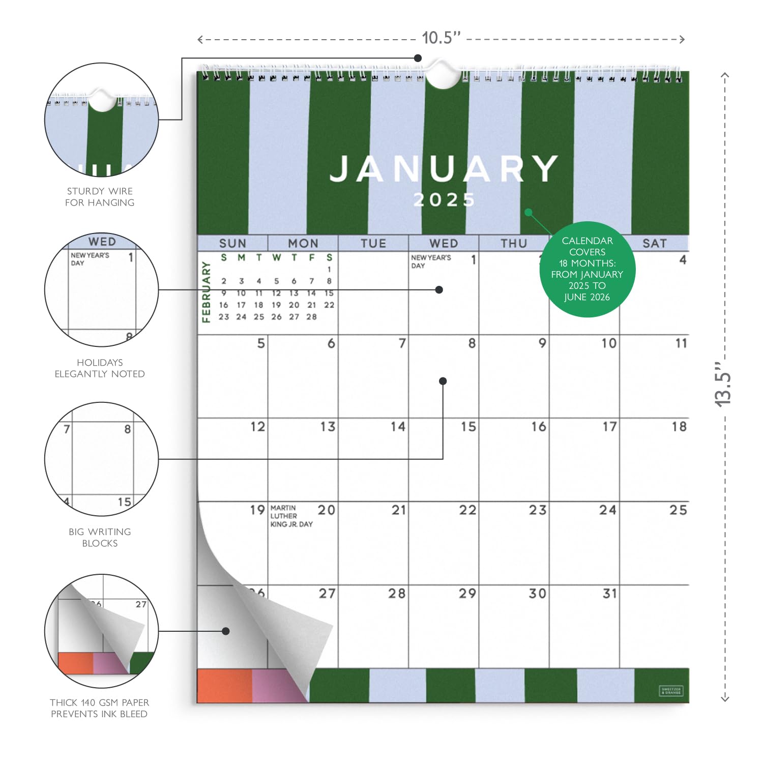 Foto 4 pulgar | Calendario De Pared Sweetzer & Orange Palm Beach 2025-2026 - Venta Internacional.