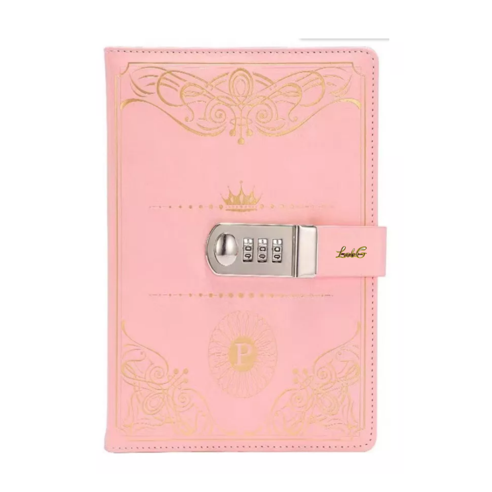 Agenda De Cuero Con Candado Diario Personal 150 Hojas Lab.g, A5 Rosa