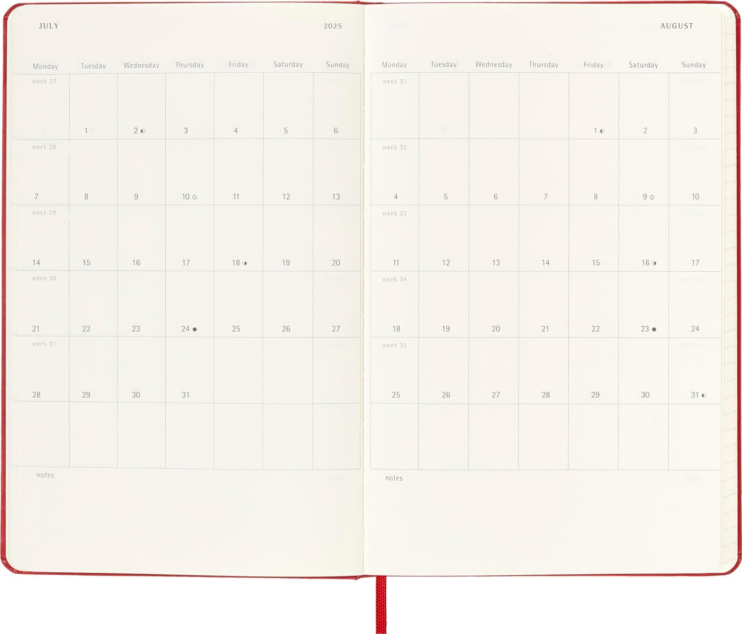 Foto 5 | Agenda 2025 Moleskine Roja-Venta Internacional