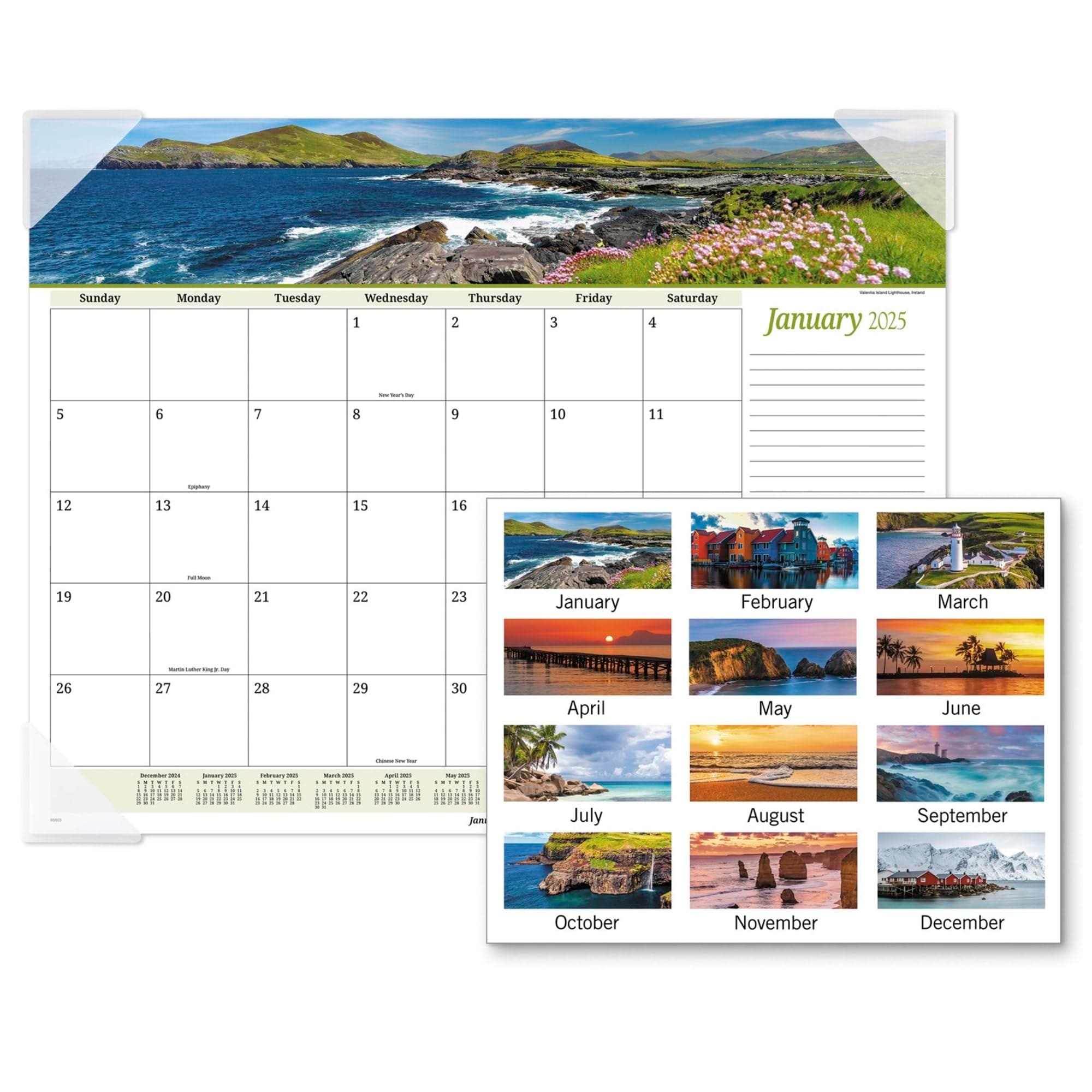 Calendario De Escritorio De Un Vistazo Panoramic Seascape 2025 - Venta Internacional.