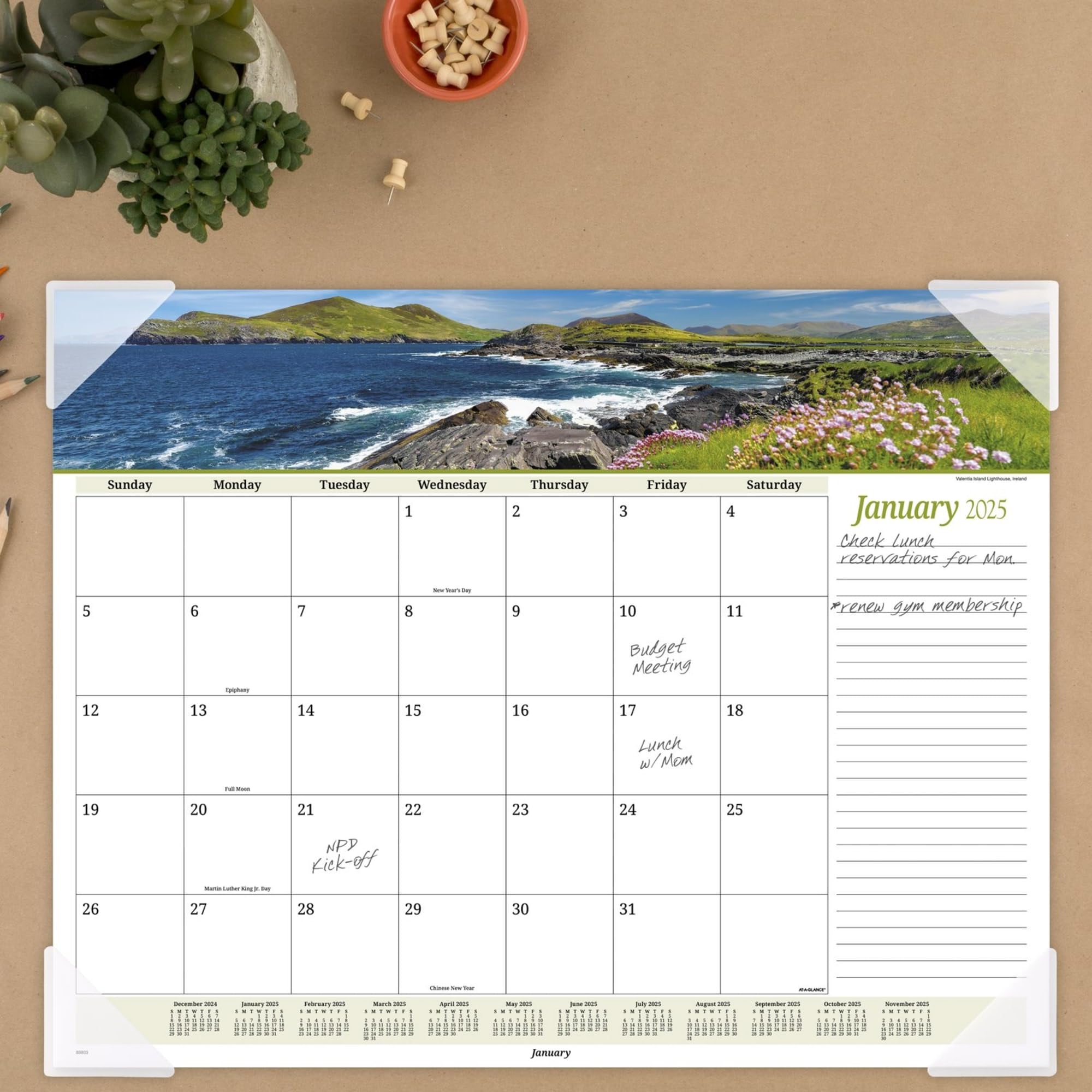 Foto 4 pulgar | Calendario De Escritorio De Un Vistazo Panoramic Seascape 2025 - Venta Internacional.