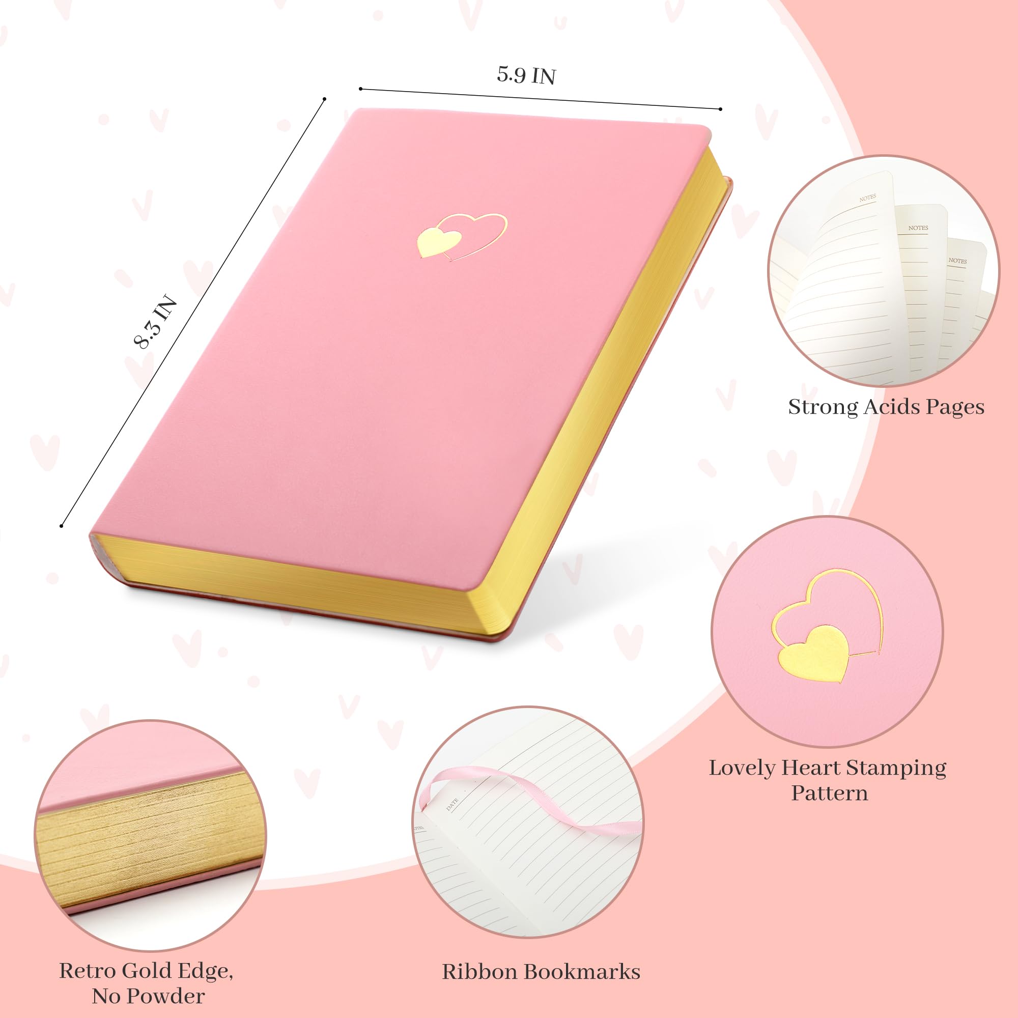 Foto 5 pulgar | Libreta Cagie Con Líneas, 256 Páginas, Tamaño A5, Para Mujer, Color Rosa - Venta Internacional.