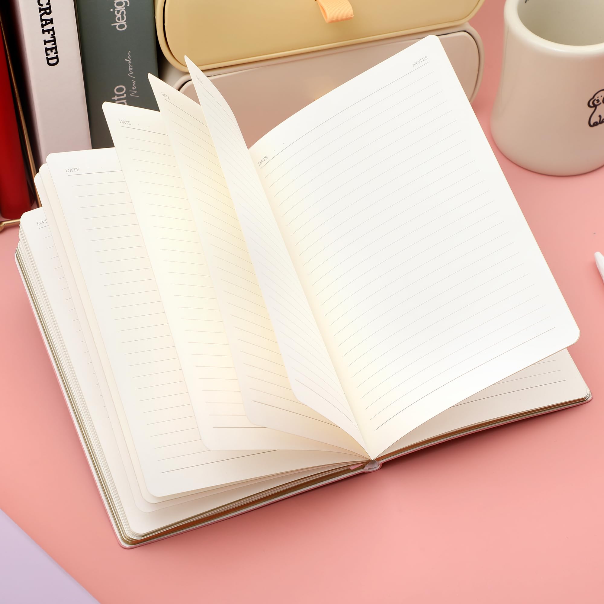Foto 6 pulgar | Libreta Cagie Con Líneas, 256 Páginas, Tamaño A5, Para Mujer, Color Rosa - Venta Internacional.