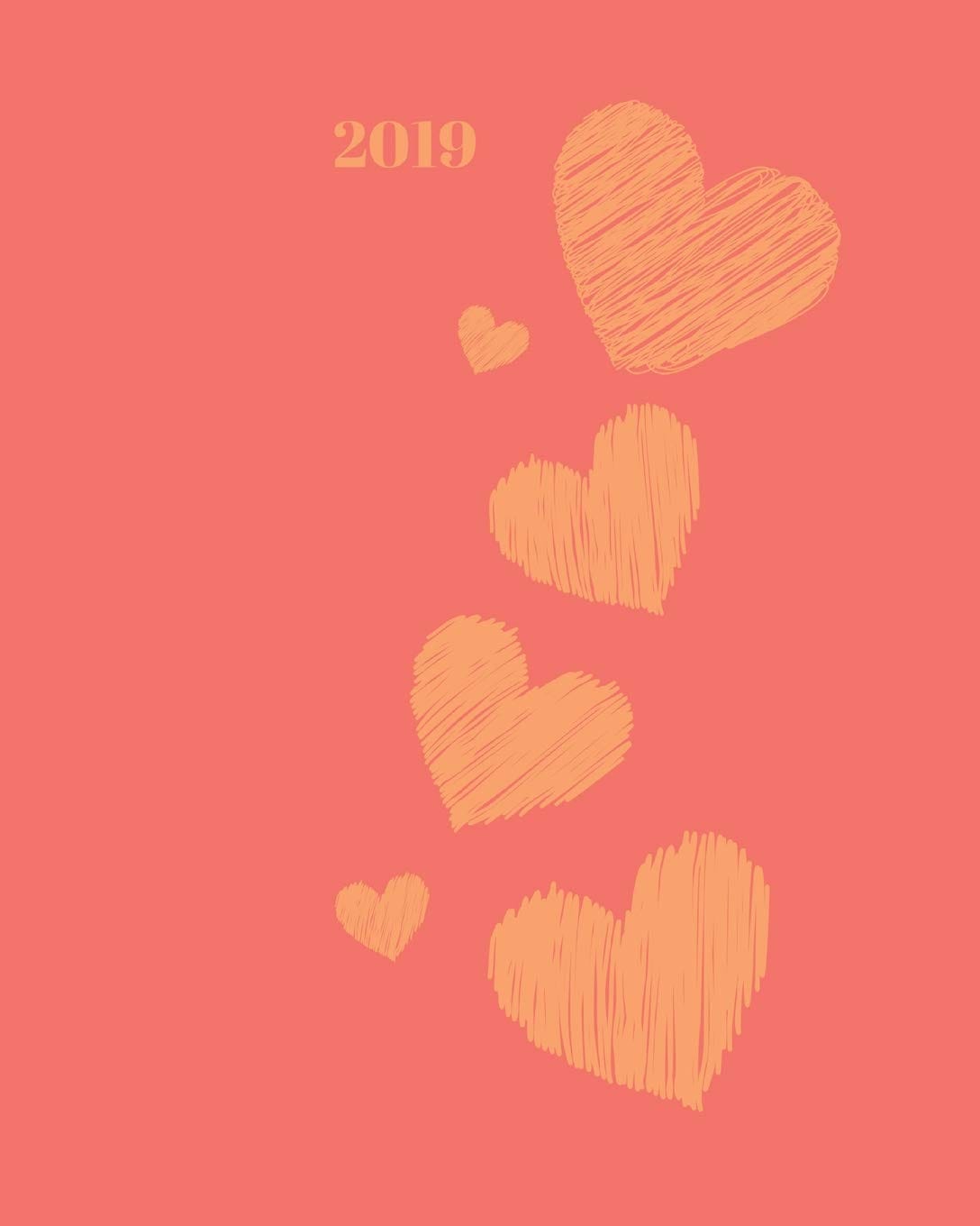 Year Planner Heart 2019, El Color Coral Vivo Del Año - Venta Internacional. $693