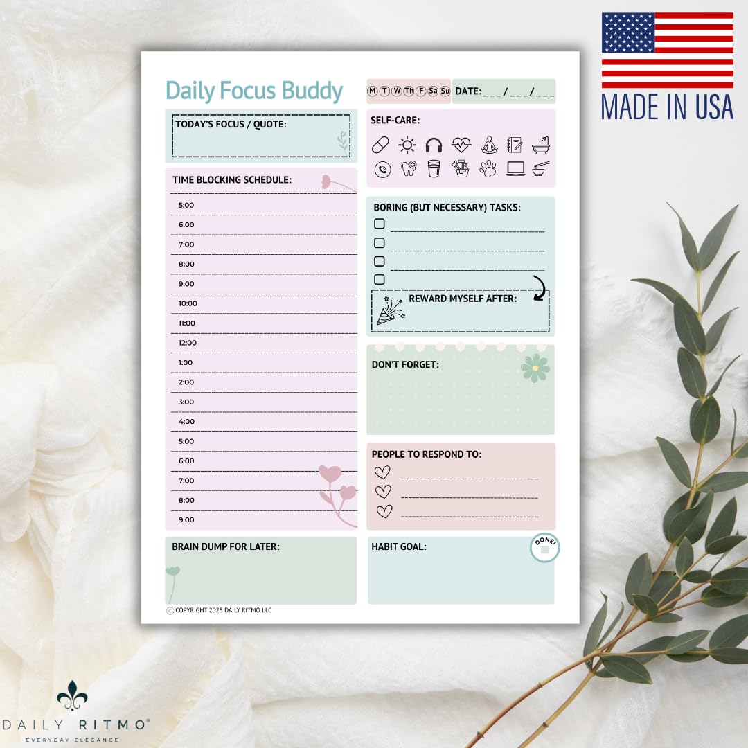 Foto 6 pulgar | Bloc De Notas Daily Ritmo Daily Focus Buddy Adhd Para Mujer, 21 X 28 Cm - Venta Internacional.