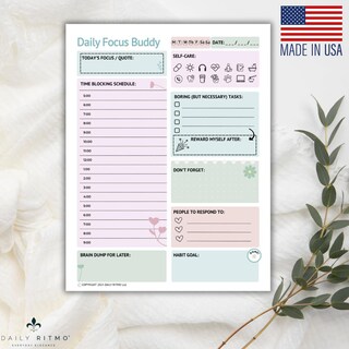 Foto 5 | Bloc De Notas Daily Ritmo Daily Focus Buddy Adhd Para Mujer, 21 X 28 Cm - Venta Internacional.
