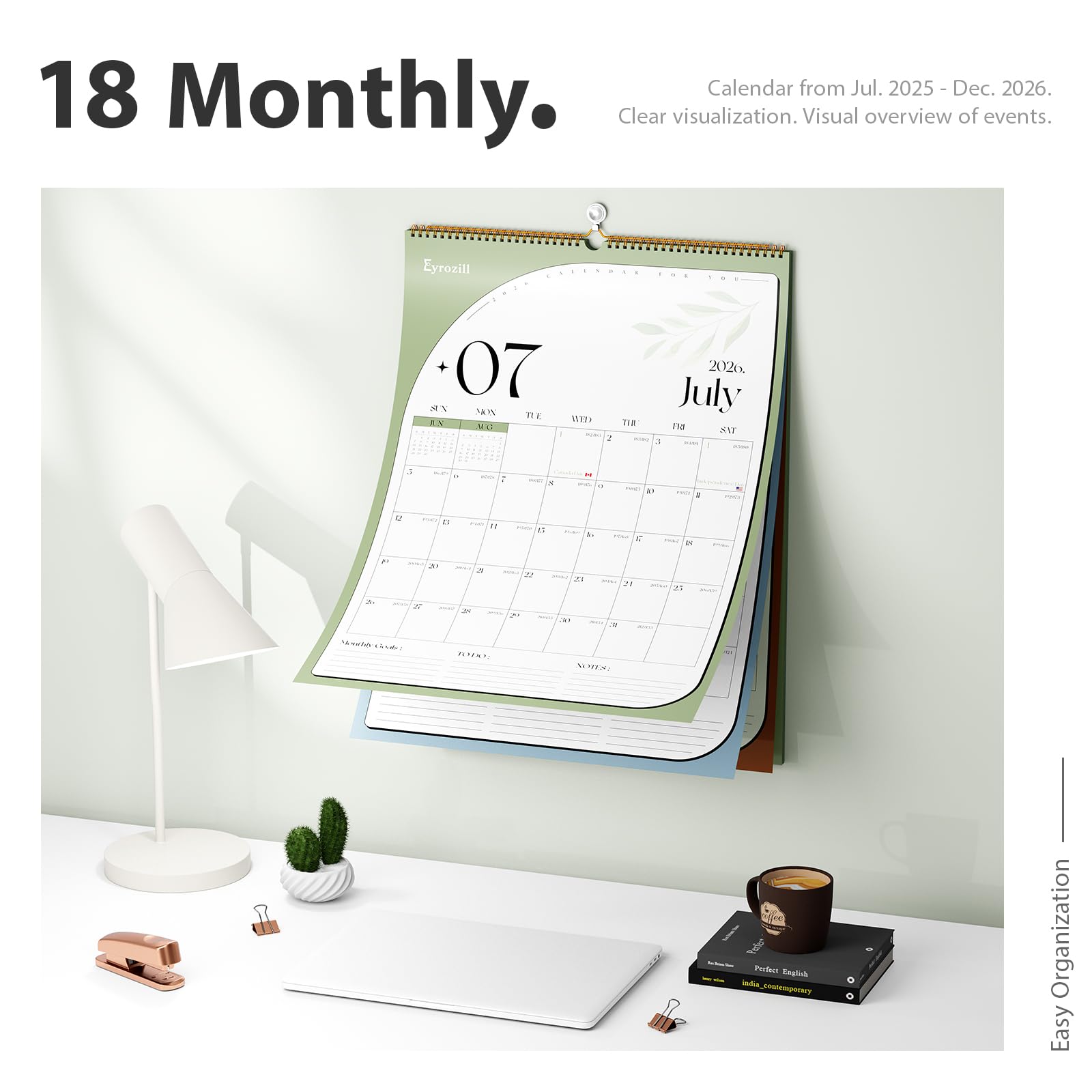 Foto 6 pulgar | Calendario De Pared Eyrozill 2025-2026 30x43 Cm - Venta Internacional.