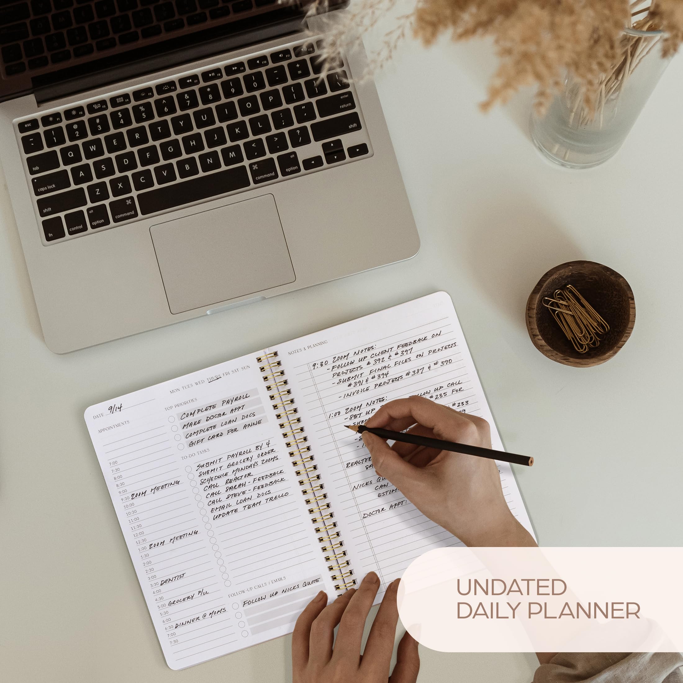 Foto 5 | Cuaderno Planificador Diario Zicoto Con Forma De Espiral Estética Para Mujer - Venta Internacional.