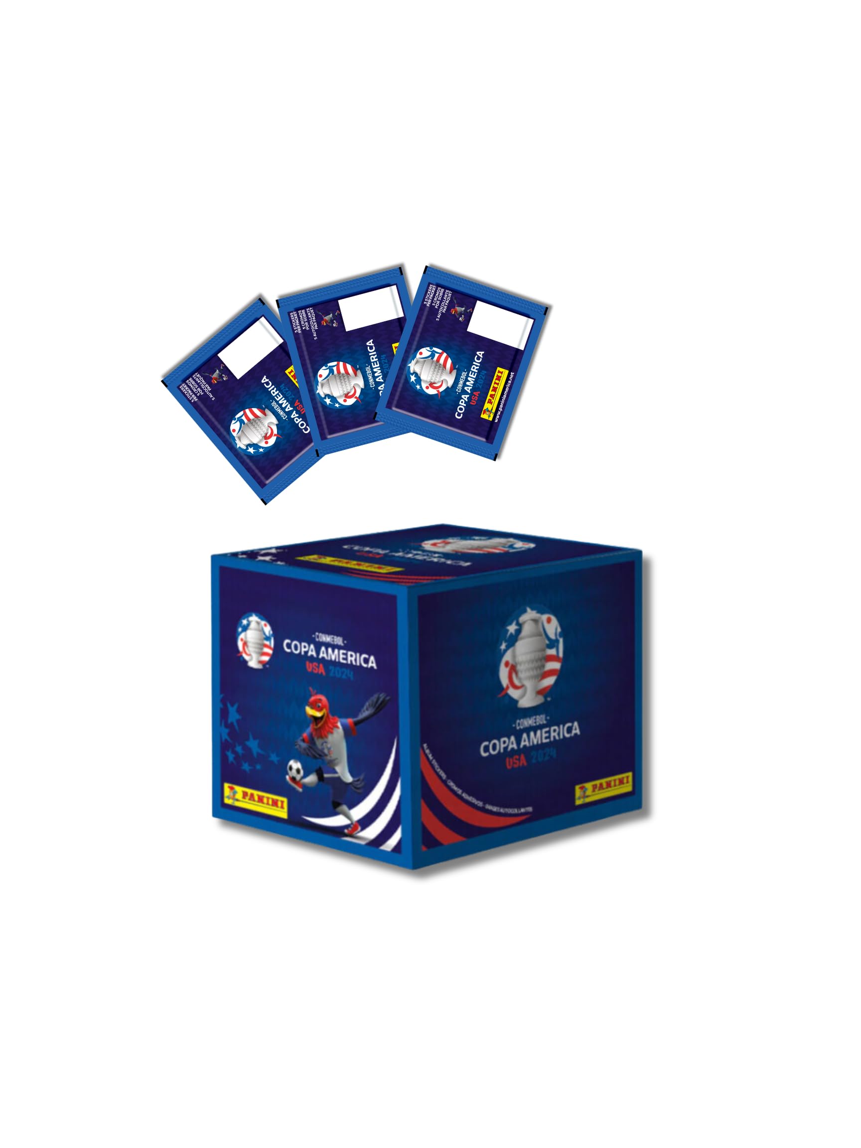 Caja De Pegatinas Panini Copa America 2024 Usa Con 50 Paquetes X 5 - Venta Internacional.