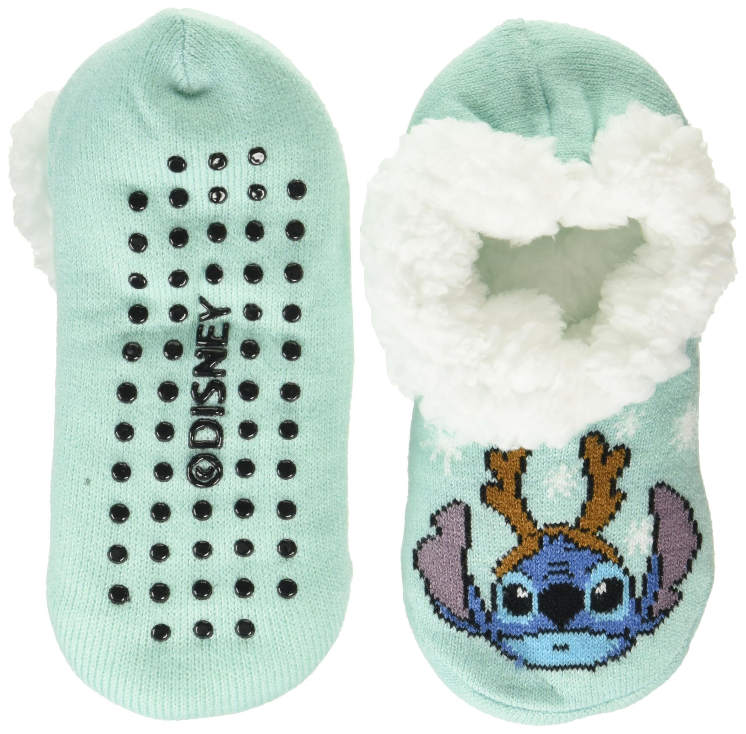 Foto 2 pulgar | Calcetines Tipo Pantuflas Disney Lilo & Stitch De Piel De Peluche Para Mujer, Azules, 9-11 - Venta Internacional.
