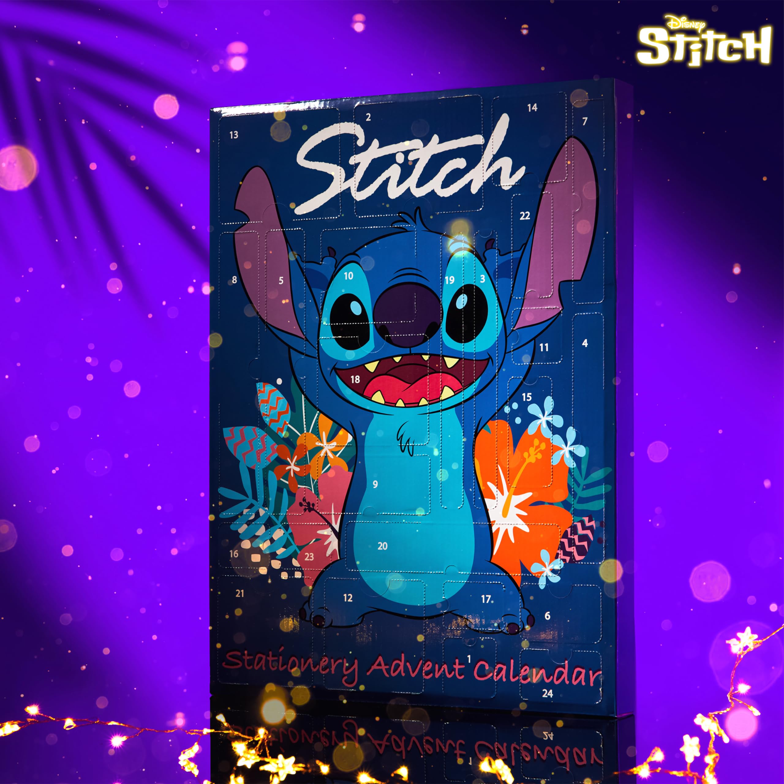 Foto 3 pulgar | Calendario De Adviento Disney Stitch 2024 Con Papelería Y Accesorios - Venta Internacional.