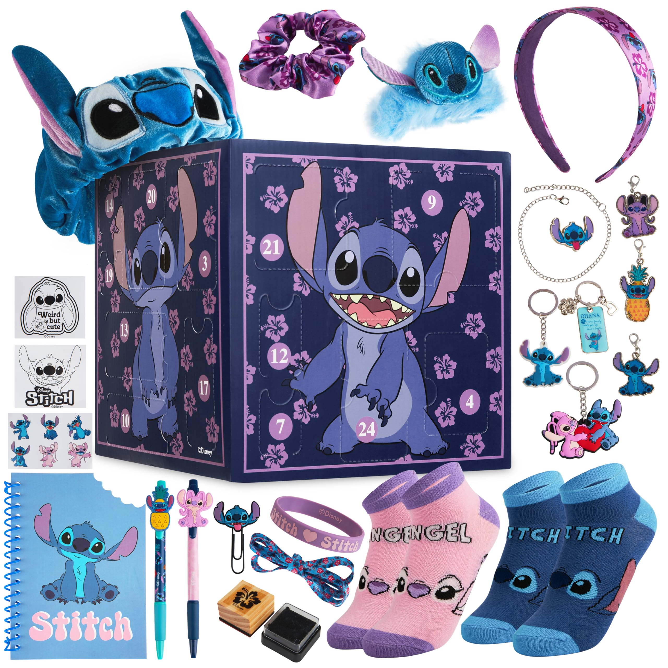Foto 1 | Calendario De Adviento Disney Stitch 2024 Con Papelería Y Accesorios - Venta Internacional.