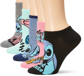 Foto 1 | Pack De 5 Calcetines Disney Lilo & Stitch No Show Para Mujer - Venta Internacional.