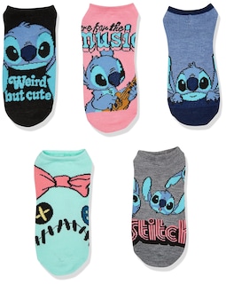 Foto 2 | Pack De 5 Calcetines Disney Lilo & Stitch No Show Para Mujer - Venta Internacional.