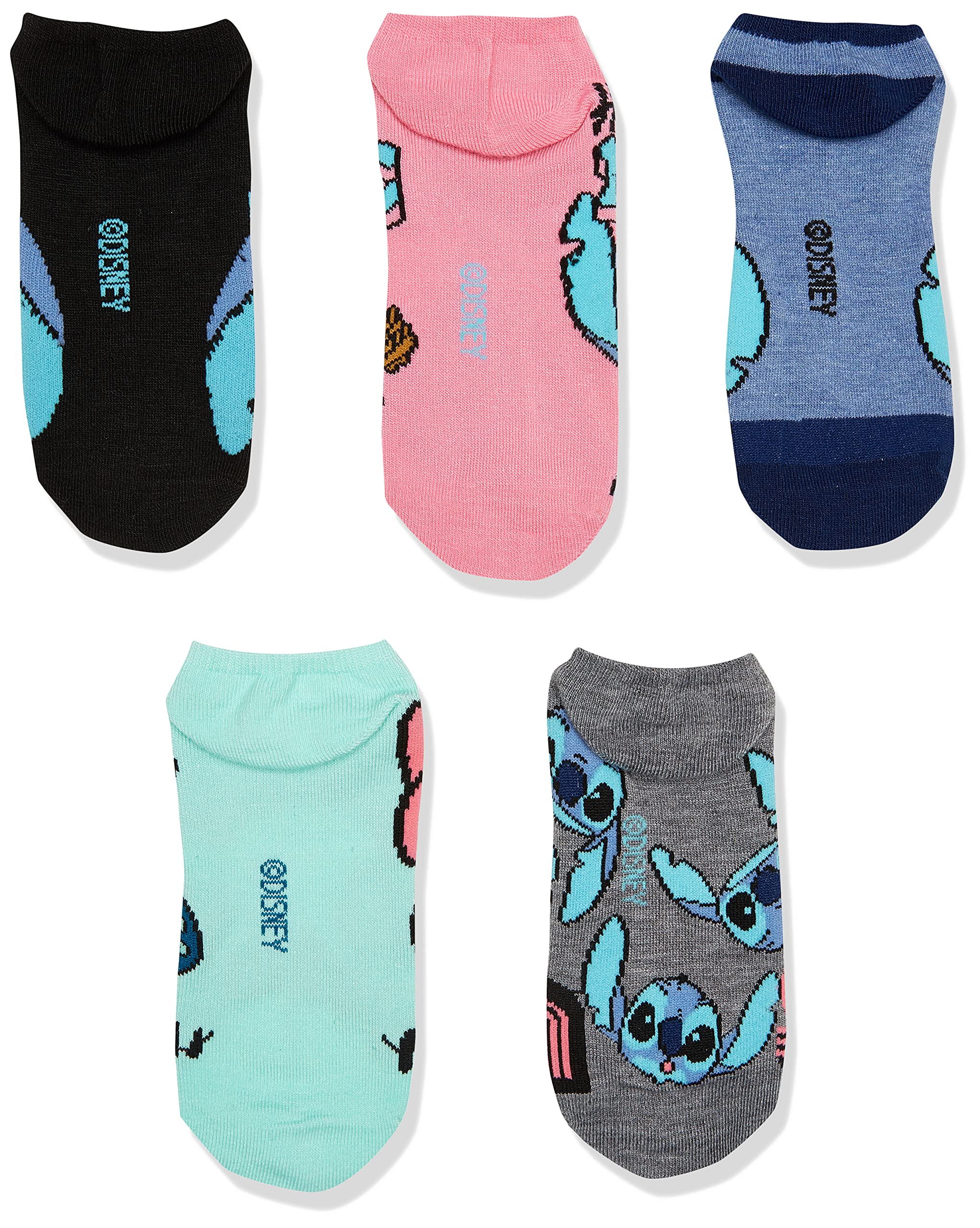 Foto 3 | Pack De 5 Calcetines Disney Lilo & Stitch No Show Para Mujer - Venta Internacional.