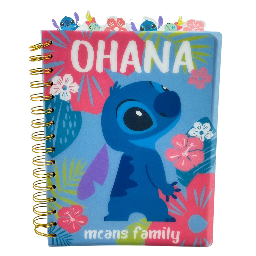 Cuaderno Con Diseños Innovadores Disney Stitch Tab Journal Ohana - Venta Internacional. $604
