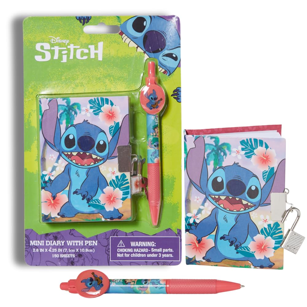 Foto 2 pulgar | Miniagenda Con Diseños Innovadores De Disney Stitch Con Candado Y Llaves - Venta Internacional.