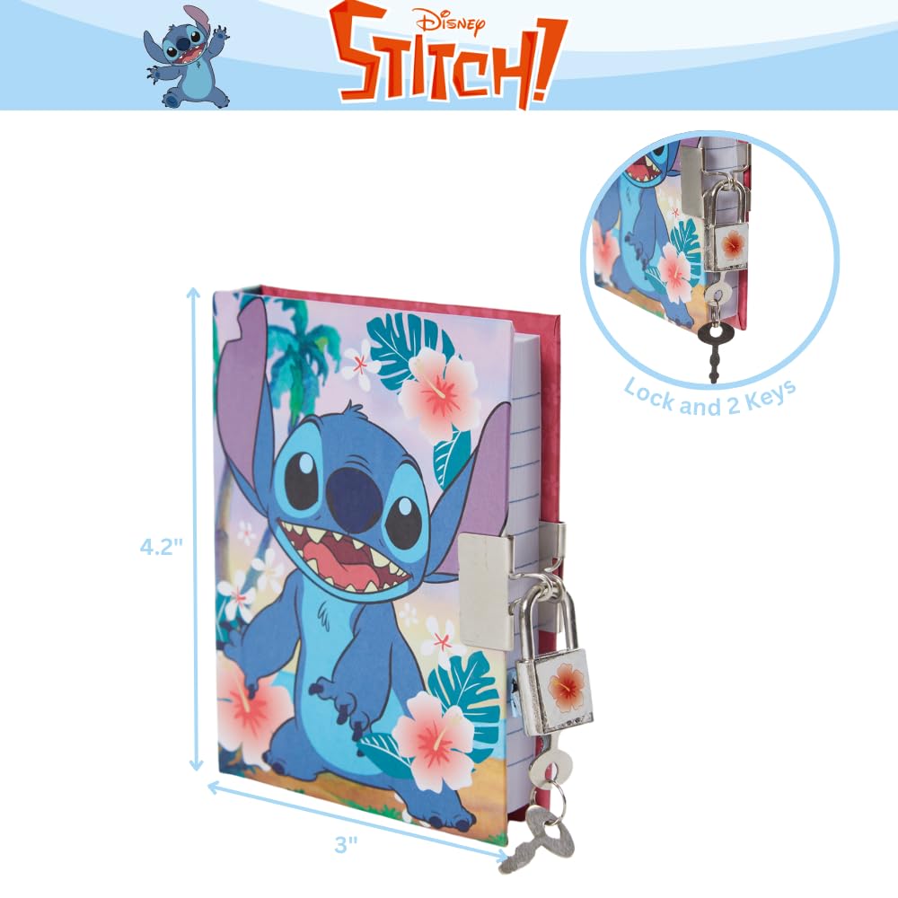 Foto 3 pulgar | Miniagenda Con Diseños Innovadores De Disney Stitch Con Candado Y Llaves - Venta Internacional.