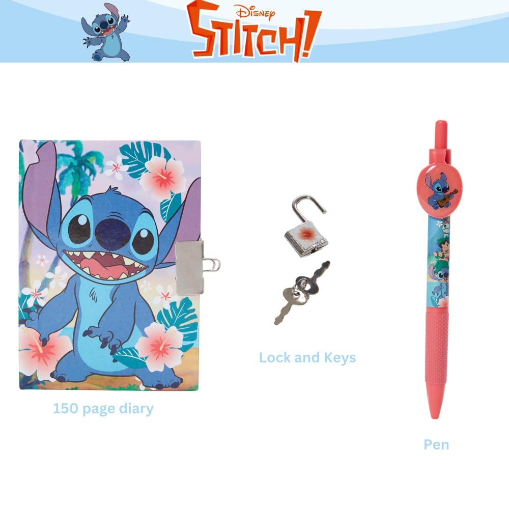 Foto 4 pulgar | Miniagenda Con Diseños Innovadores De Disney Stitch Con Candado Y Llaves - Venta Internacional.