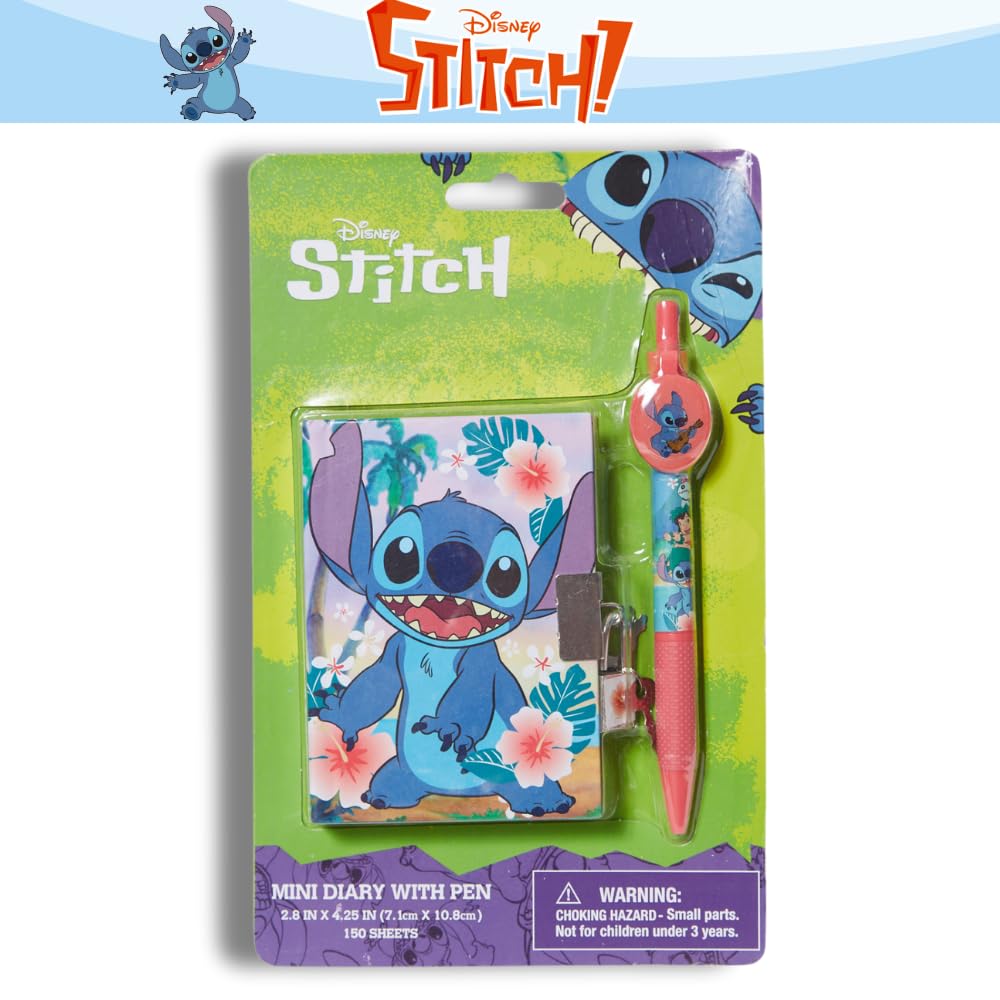 Foto 7 pulgar | Miniagenda Con Diseños Innovadores De Disney Stitch Con Candado Y Llaves - Venta Internacional.