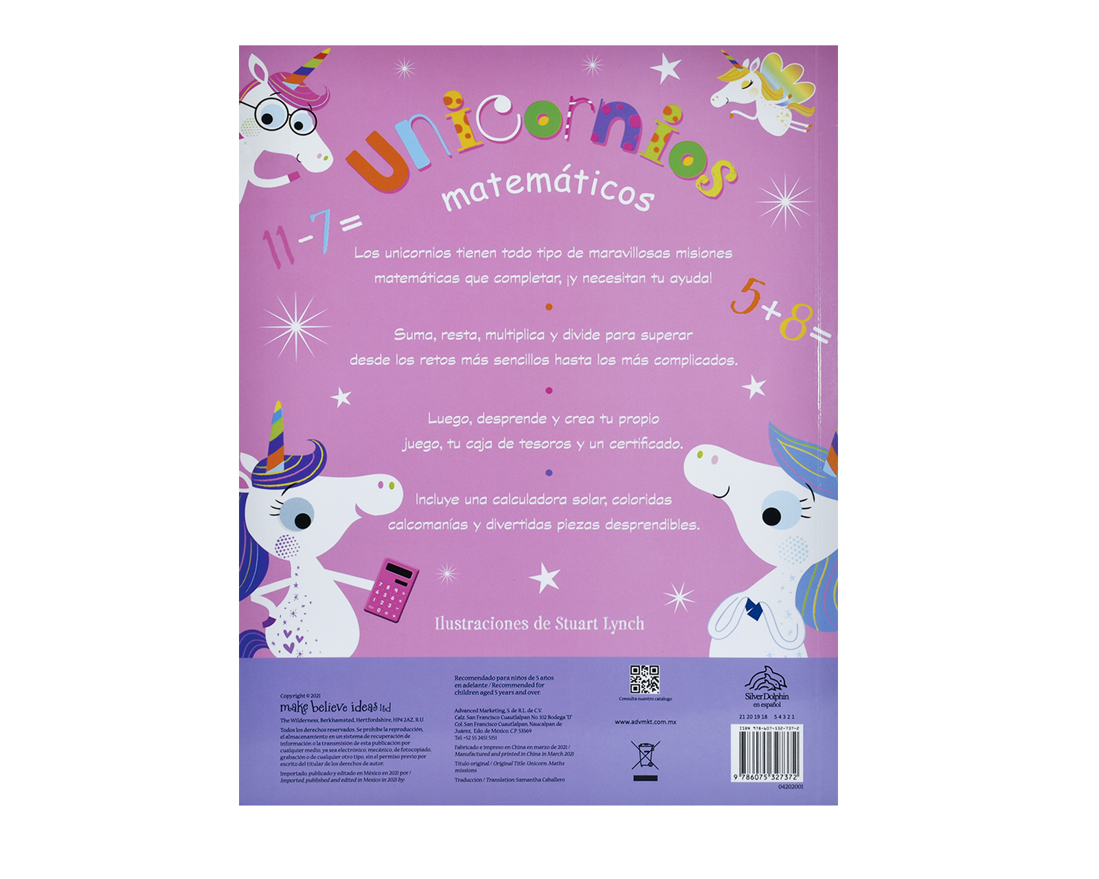 Foto 3 pulgar | Libro Matemáticos Unicornios Editorial Silver Dolphin