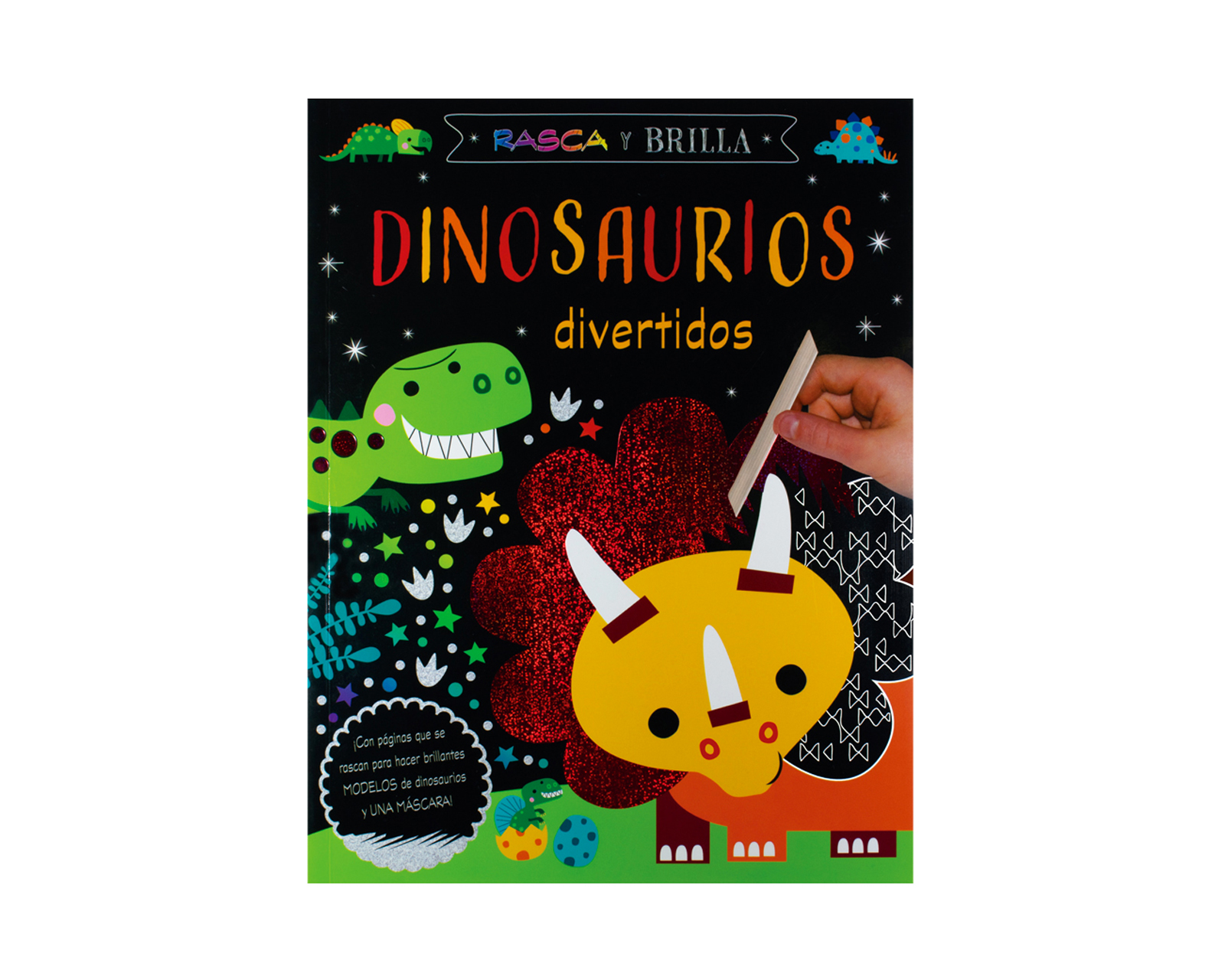 Foto 2 pulgar | Libro Rasca Y Brilla Dinosaurios Divertidos Editorial Silver Dolphin