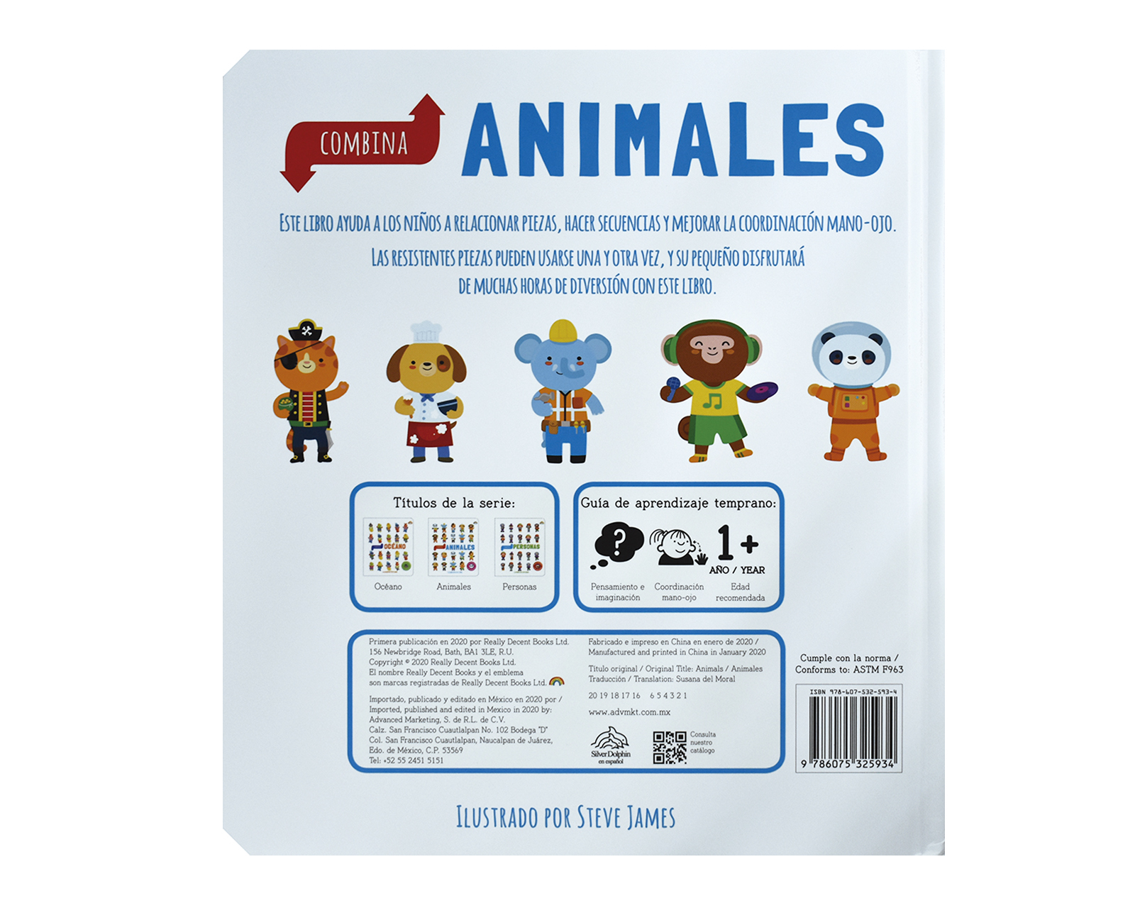 Foto 3 pulgar | Libro Combina Animales Editorial Silver Dolphin