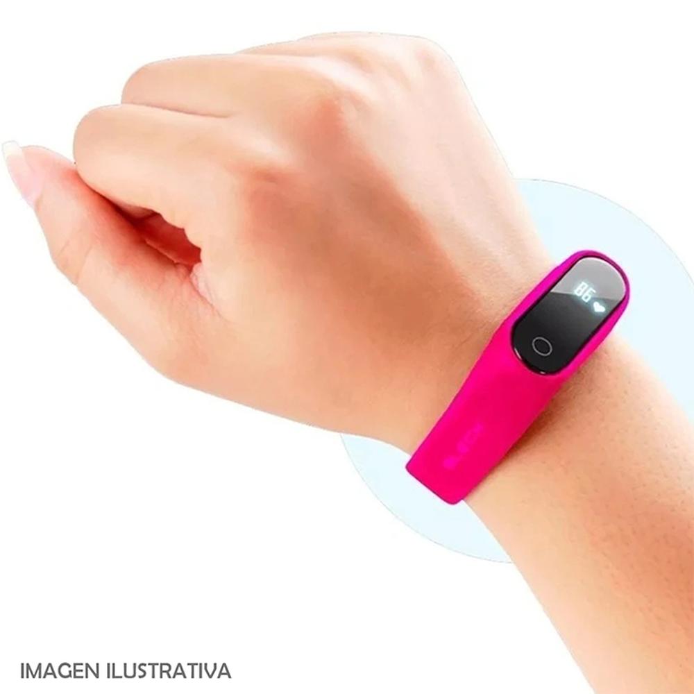 Foto 3 pulgar | Banda Deportiva Acteck Bl-914048 de Silicón Bleck Active Rosa para Smartband