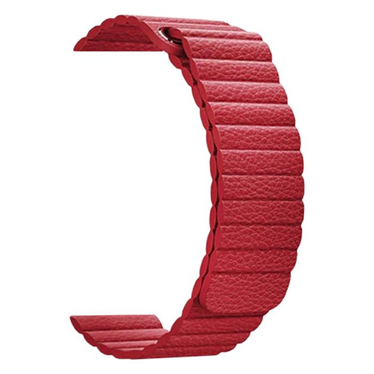 Banda para Smartwatch de Cuero Mapletree  Mxoop-0111 Rojo