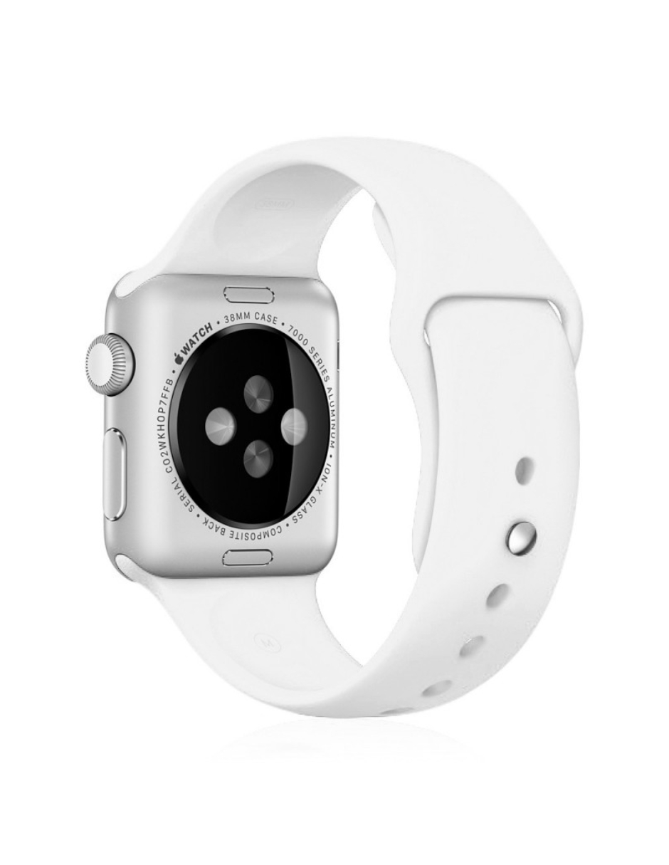 Foto 3 pulgar | Correa de Silicón para Apple Watch de 44 Mm Blanco