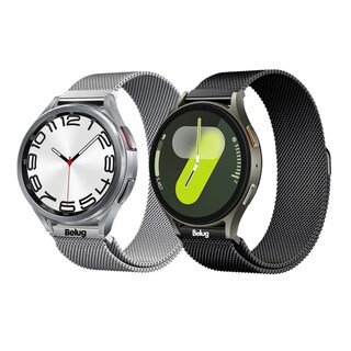 Foto 1 | 2 Correas De 20mm Para Relojes Smartwatch Belug Acero Milanesa Ancho De La Correa 20 Mm Color Negro/plata