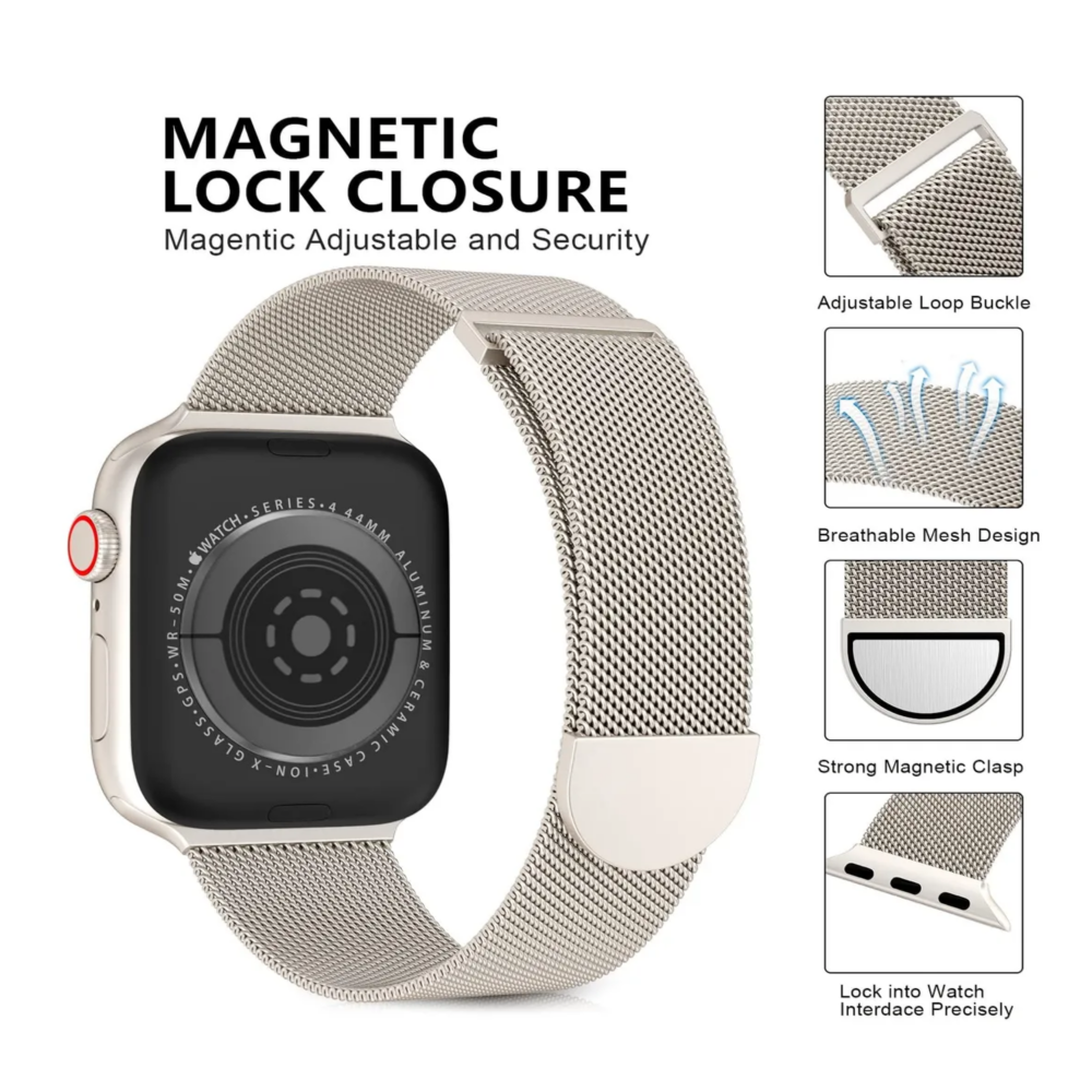Foto 6 pulgar | Correa Para Apple Watch Belug  Luz De Las Estrellas-42mm/44mm/45mm Beige
