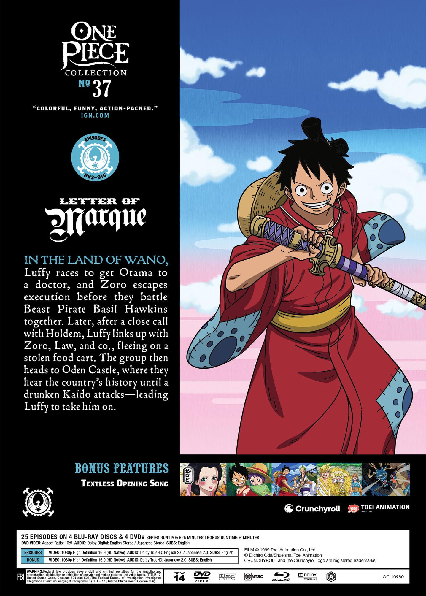 Foto 3 | Dvd One Piece Collection 37 Crunchyroll Con Apertura Sin Texto - Venta Internacional.
