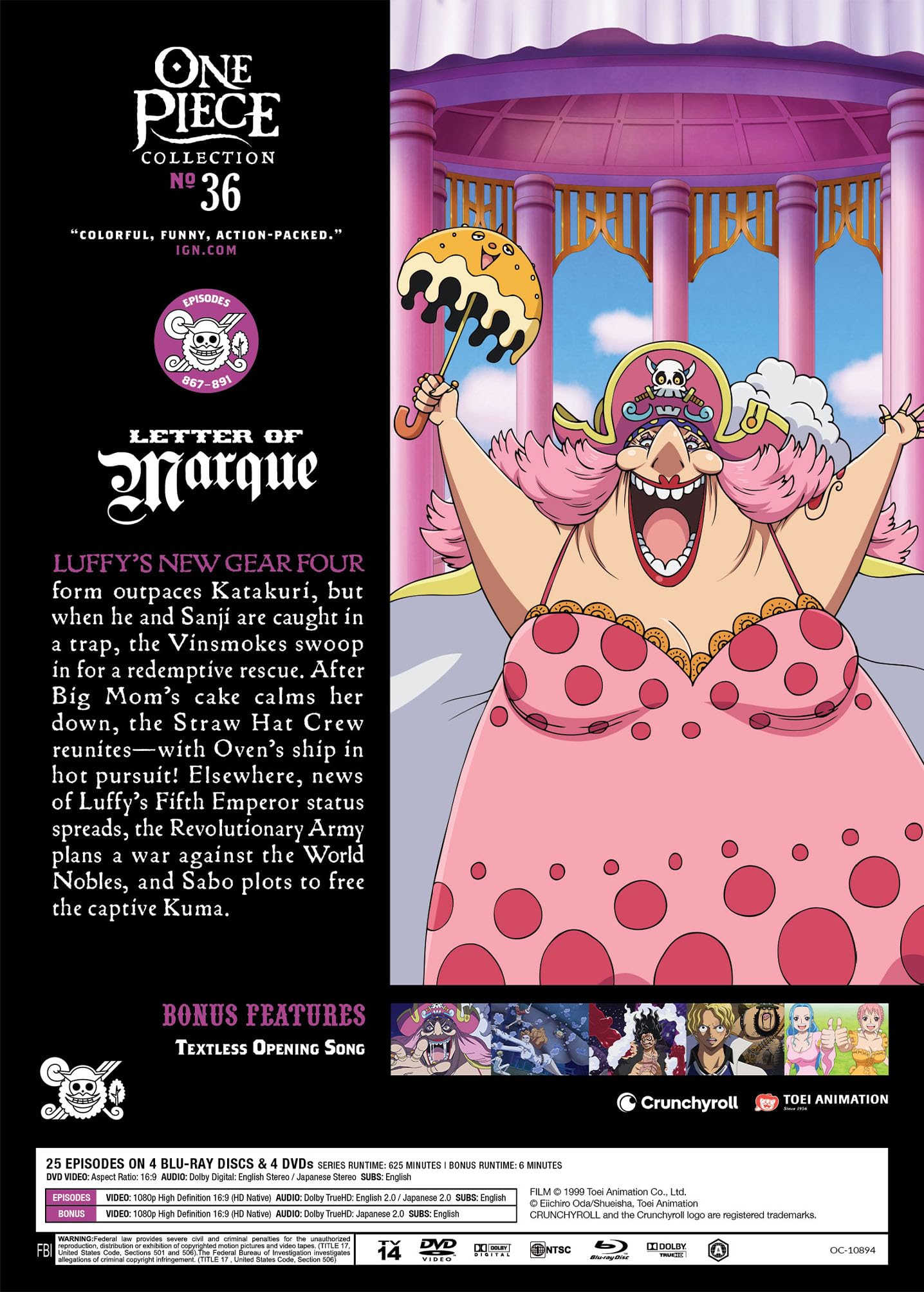 Foto 3 | Blu-ray One Piece Collection 36 Crunchyroll Con Apertura Sin Texto - Venta Internacional.