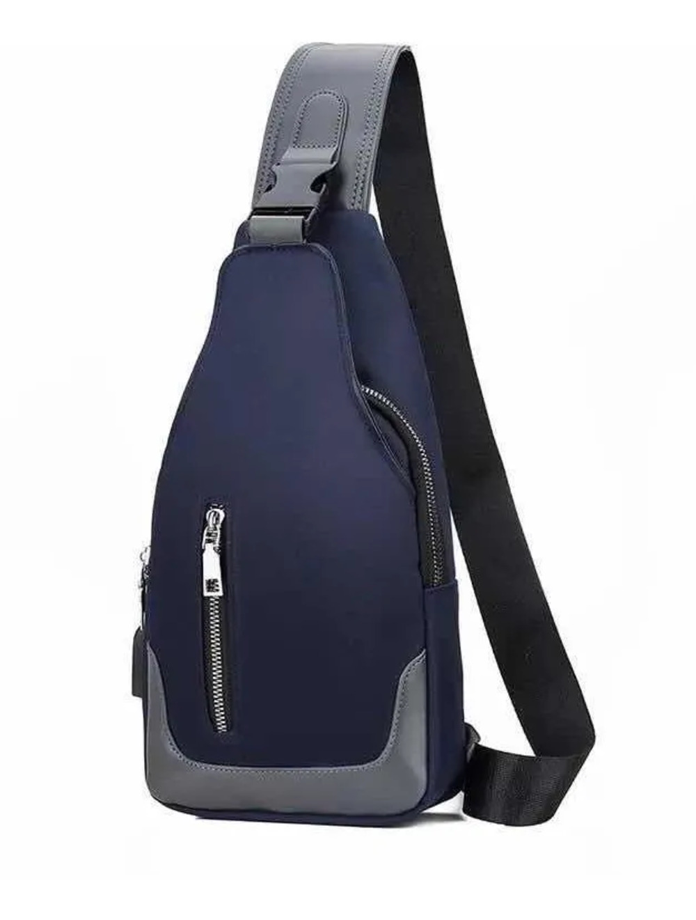 Foto 1 | Mariconera Cruzada Pechera Malubero color Azul de Calidad con Usb