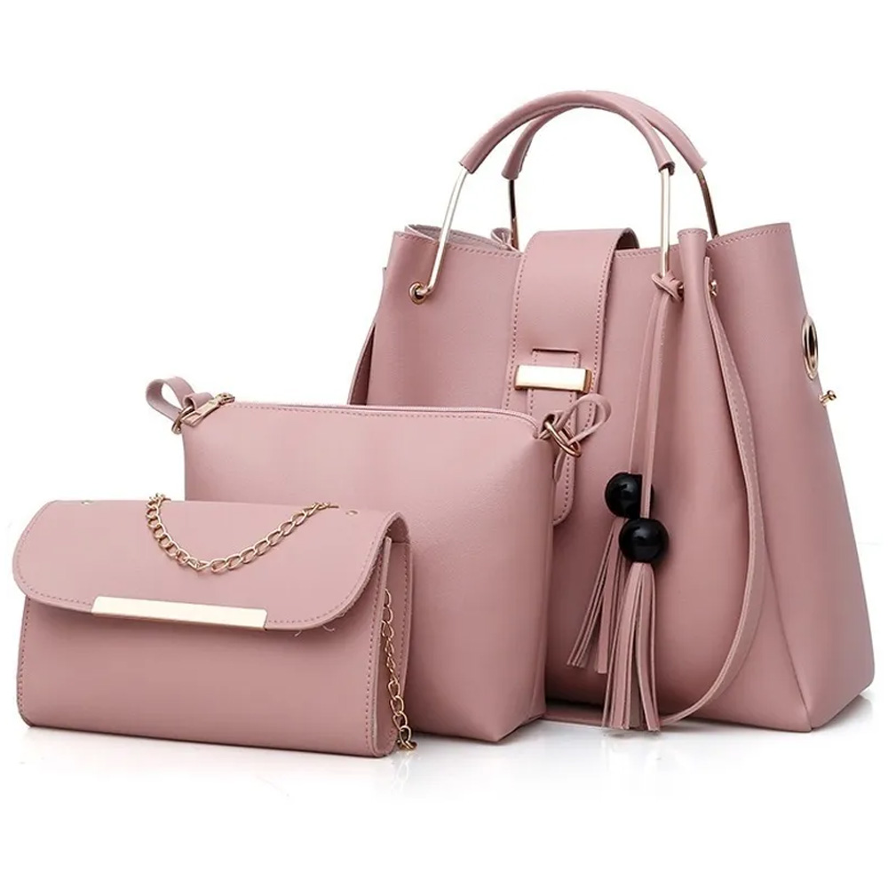 Foto 1 | Set de 3 Bolsas para Dama color Rosa