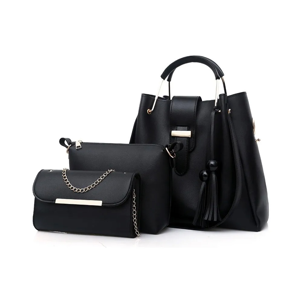 Set de 3 Bolsas para Dama color Negro