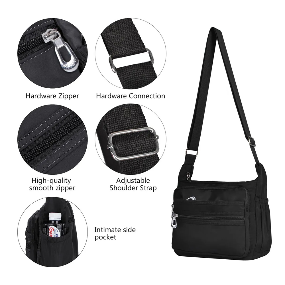 Foto 3 pulgar | Bolsa de Hombro Impermeable Crossbody para Mujer/Hombre color Negro