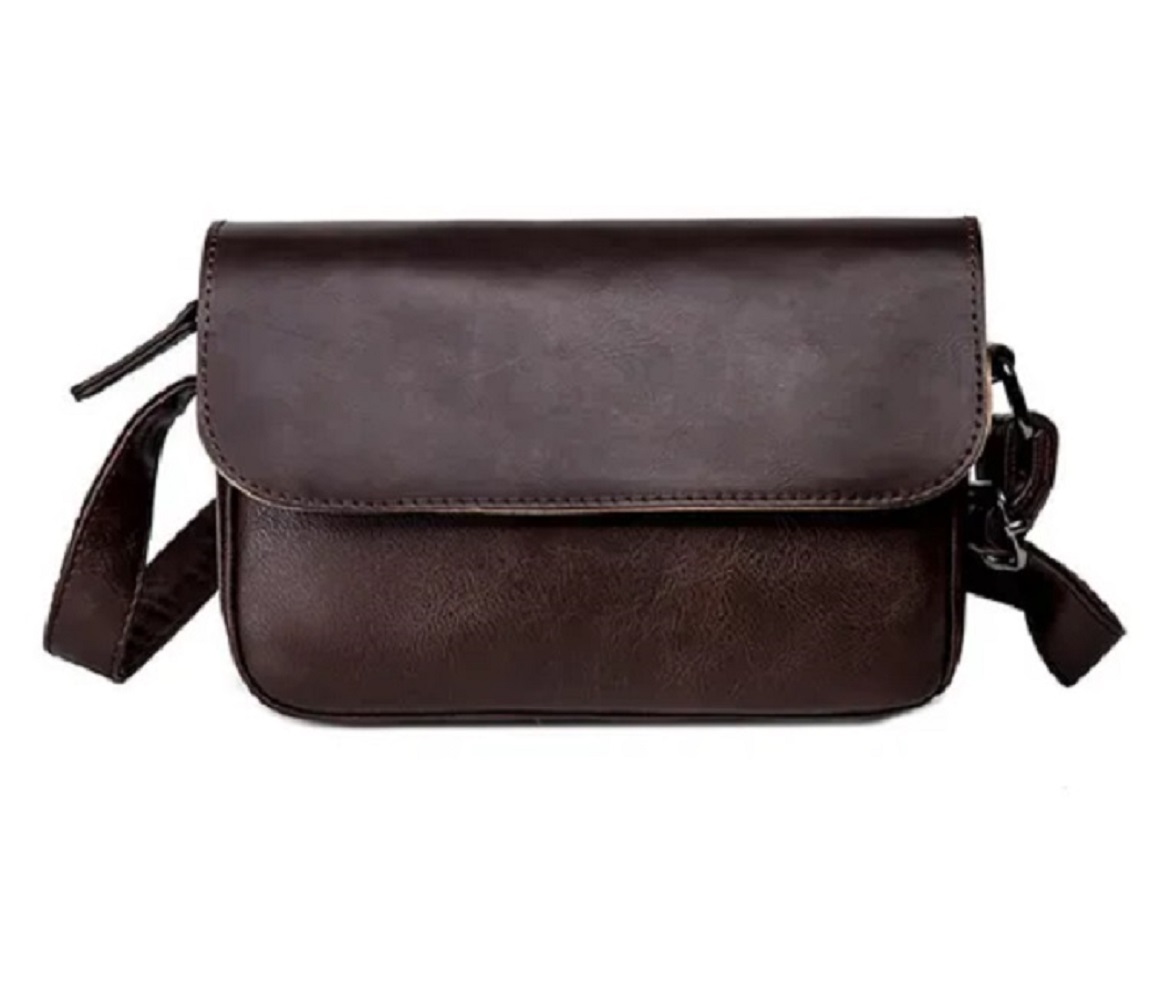 Bolsa Bandolera Malubero color Café para Hombre de Piel Impermeable