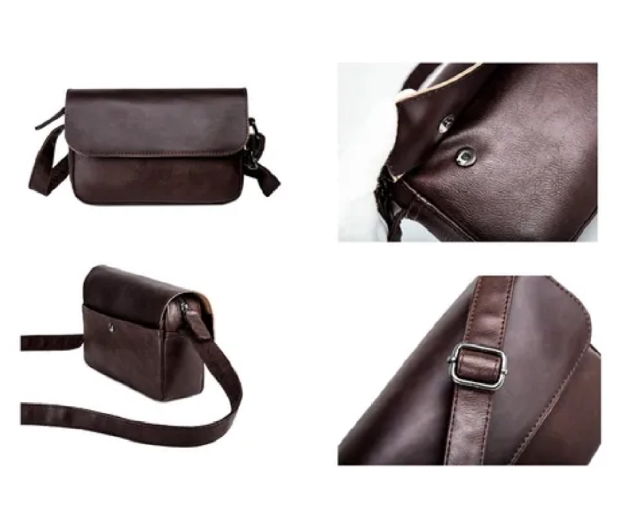 Foto 3 pulgar | Bolsa Bandolera Malubero color Café para Hombre de Piel Impermeable