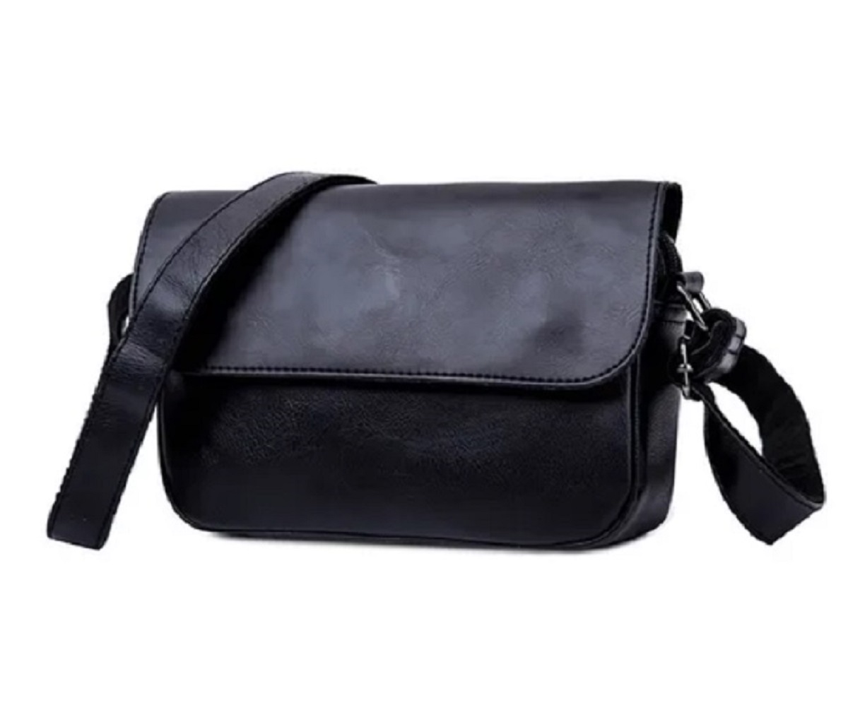 Bolsa Bandolera Malubero color Negro para Hombre de Piel Impermeable