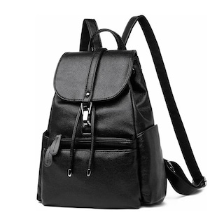 Foto 1 | Mochila Impermeable Antirrobo de Cuero color Negro