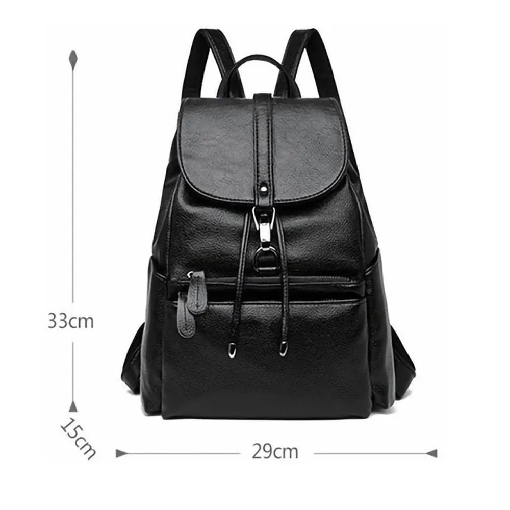 Foto 3 pulgar | Mochila Impermeable Antirrobo de Cuero color Negro